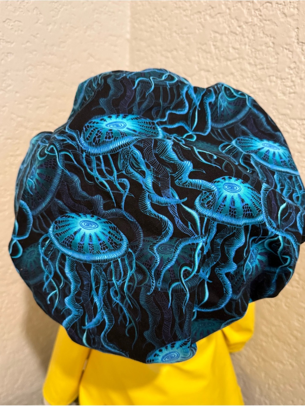 Surgical scrub hat with jellyfish design